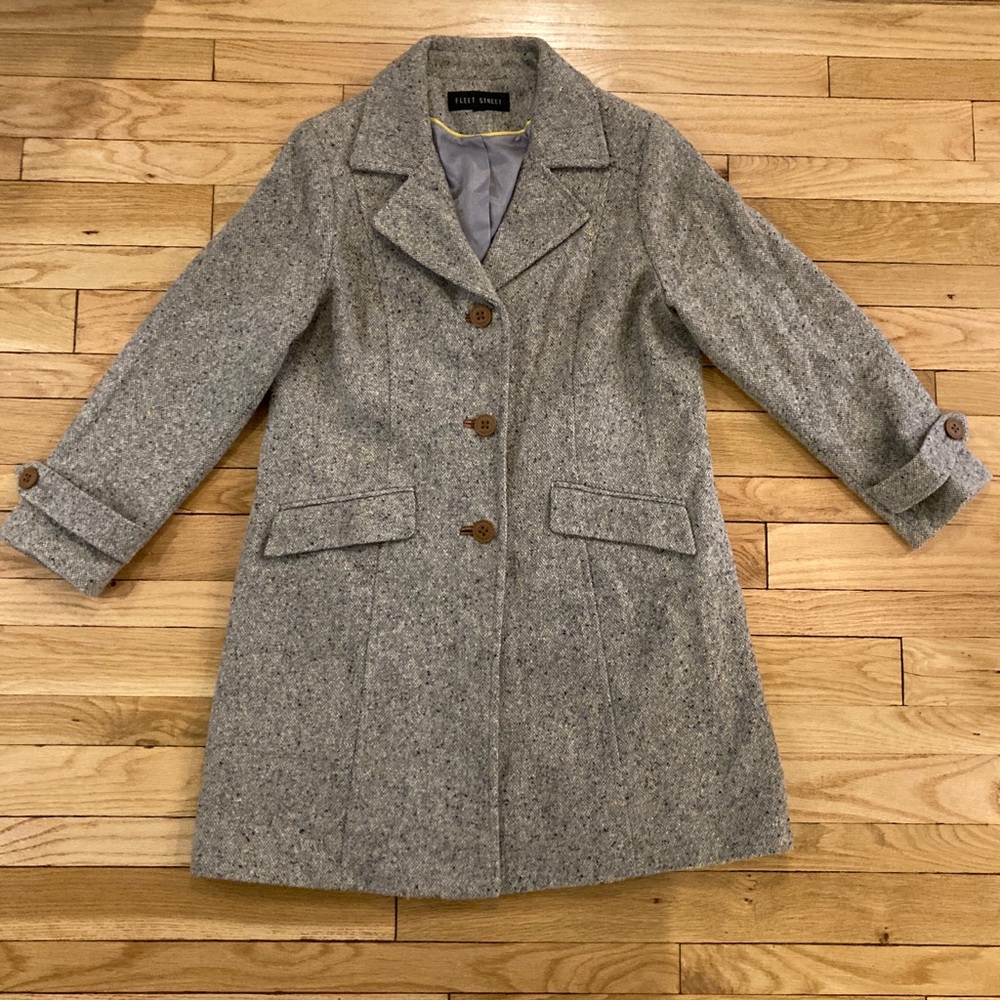 Fleet Street Gray Wool Blend Coat EUC